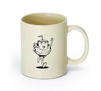 AYUEHBN Ceramics Ceramic Cup for Home and Office Funny Cup Cafe Coffee Donut （11oz/320ml） Coffee, Tea, Latte, Milk, Cocoa, Juice and Other Hot Drinks Light Yellow