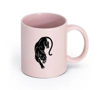 AYUEHBN Ceramics Ceramic Cup Panther Wild Cat Jungle Tribal Animal Predator （11oz/320ml） for Coffee, Soup, Tea, Milk, Latte, hot Cocoa, Ladies, Men Pink