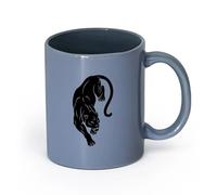 AYUEHBN Ceramics Ceramic Cup Panther Wild Cat Jungle Tribal Animal Predator （11oz/320ml） for Coffee, Soup, Tea, Milk, Latte, hot Cocoa, Ladies, Men Blue-Gray