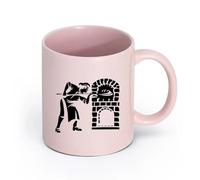 AYUEHBN Ceramics Ceramic Cups with Handles Bakery Bakeshop Kitchen Bakehouse Oven （11oz/320ml） Great for Home, Office, Cafes, Gift Ideas Pink