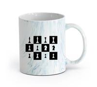 AYUEHBN Ceramics Ceramic Cups with Handles Chessmen Chess Game Club Chessboard （11oz/320ml） Great for Home, Office, Cafes, Gift Ideas Marble Blue