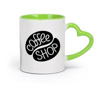 AYUEHBN Ceramics Ceramic Cups with Handles Coffee Tea Shop Restaurant Business （11oz/320ml） Great for Home, Office, Cafes, Gift Ideas Green