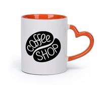 AYUEHBN Ceramics Ceramic Cups with Handles Coffee Tea Shop Restaurant Business （11oz/320ml） Great for Home, Office, Cafes, Gift Ideas Orange