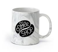 AYUEHBN Ceramics Ceramic Cups with Handles Coffee Tea Shop Restaurant Business （11oz/320ml） Great for Home, Office, Cafes, Gift Ideas Marble Black