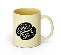 AYUEHBN Ceramics Ceramic Cups with Handles Coffee Tea Shop Restaurant Business （11oz/320ml） Great for Home, Office, Cafes, Gift Ideas Beige