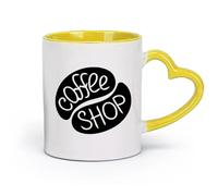 AYUEHBN Ceramics Ceramic Cups with Handles Coffee Tea Shop Restaurant Business （11oz/320ml） Great for Home, Office, Cafes, Gift Ideas Yellow