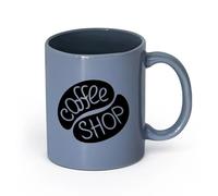 AYUEHBN Ceramics Ceramic Cups with Handles Coffee Tea Shop Restaurant Business （11oz/320ml） Great for Home, Office, Cafes, Gift Ideas Blue-Gray