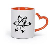 AYUEHBN Ceramics Ceramic Drinkware for Home Atom Science Chemistry School Physics （11oz/320ml） Cappuccino, Latte Macchiato, Tea, Espresso Orange