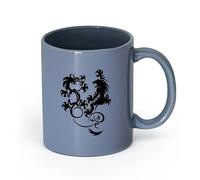 AYUEHBN Ceramics Ceramic Drinkware for Home Dragon Vs Tiger Fight Predators Boys Room （11oz/320ml） Unique Office Gift for Women & Men Blue-Gray