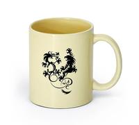 AYUEHBN Ceramics Ceramic Drinkware for Home Dragon Vs Tiger Fight Predators Boys Room （11oz/320ml） Unique Office Gift for Women & Men Beige