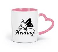 AYUEHBN Ceramics Ceramic Drinkware for Home Healing Meditation Lotus Pose Health （11oz/320ml） Ceramic Coffee Mug for Cappuccino Tea, Milk, Pink