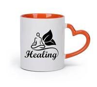 AYUEHBN Ceramics Ceramic Drinkware for Home Healing Meditation Lotus Pose Health （11oz/320ml） Ceramic Coffee Mug for Cappuccino Tea, Milk, Orange