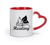 AYUEHBN Ceramics Ceramic Drinkware for Home Healing Meditation Lotus Pose Health （11oz/320ml） Ceramic Coffee Mug for Cappuccino Tea, Milk, Red