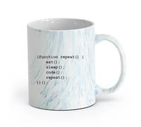 AYUEHBN Ceramics Ceramic Drinkware for Home Programmer Coder Lifestyle Geek Code （11oz/320ml） Dishwasher Microwave Safe,for Office and Home Marble Blue