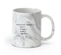 AYUEHBN Ceramics Ceramic Drinkware for Home Programmer Coder Lifestyle Geek Code （11oz/320ml） Dishwasher Microwave Safe,for Office and Home Marble Black