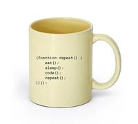 AYUEHBN Ceramics Ceramic Drinkware for Home Programmer Coder Lifestyle Geek Code （11oz/320ml） Dishwasher Microwave Safe,for Office and Home Beige