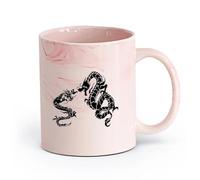 AYUEHBN Ceramics Ceramic Mug Cup Asian Dragon Myth Mithological Fantasy Beast （11oz/320ml） Humorous Gift for Coffee Lovers, Work Besties, Coworkers & Friends Marble Pink