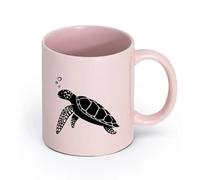 AYUEHBN Ceramics Ceramic Mug Cup Funny Turtle Ocean Marine Sea Animals Bathroom （11oz/320ml） Stylish & Durable - Microwave & Dishwasher Safe Pink