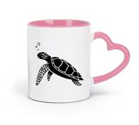 AYUEHBN Ceramics Ceramic Mug Cup Funny Turtle Ocean Marine Sea Animals Bathroom （11oz/320ml） Stylish & Durable - Microwave & Dishwasher Safe Pink