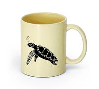 AYUEHBN Ceramics Ceramic Mug Cup Funny Turtle Ocean Marine Sea Animals Bathroom （11oz/320ml） Stylish & Durable - Microwave & Dishwasher Safe Beige