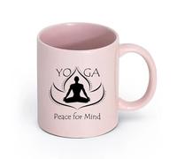 AYUEHBN Ceramics Ceramic Mug Cup Yoga Studio Meditation Relax Pose Woman Girl （11oz/320ml） Office, Home, Café, Dishwasher & Microwave Safe Pink