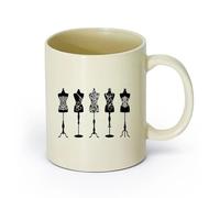 AYUEHBN Ceramics Ceramic Tea Cup Couture Beauty Fashion Studio Dress Mannequins （11oz/320ml） Office, Home, Café, Dishwasher & Microwave Safe Light Yellow