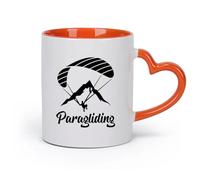 AYUEHBN Ceramics Ceramic Tea Cup Paraglider Paragliding Word Extreme Sports （11oz/320ml） Humorous Gift for Coffee Lovers, Work Besties, Coworkers & Friends Orange