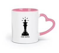 AYUEHBN Ceramics Ceramic Tea Cup Queen Chess Piece The King Intellectual Game Club （11oz/320ml） Ideal for Home & Office Use Pink