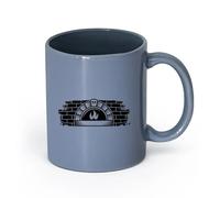 AYUEHBN Ceramics Coffee and Tea Cups Bakery Cafe Bakehouse Bread Baker Store Oven （11oz/320ml） Ceramic Coffee Mug for Cappuccino Tea, Milk, Blue-Gray