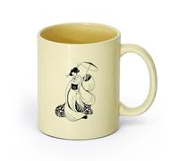 AYUEHBN Ceramics Coffee and Tea Cups Japan Woman Geisha Kimono Sex Appeal Asian Girl （11oz/320ml） for Tea, Hot Chocolate Beige