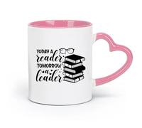 AYUEHBN Ceramics Coffee Cup Book Store Library Reader Leader Quote Books （11oz/320ml） for Coffee, Soup, Tea, Milk, Latte, hot Cocoa, Ladies, Men Pink