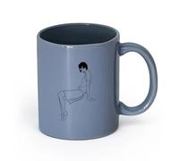 AYUEHBN Ceramics Coffee Cup Sex Appeal Retro Woman Lady Chicago Beautiful Girl （11oz/320ml） Dishwasher Microwave Safe,for Office and Home Blue-Gray