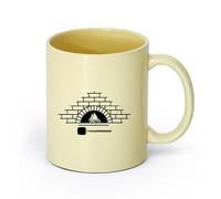 AYUEHBN Ceramics Coffee Cups with Handle Bakehouse Bakery Oven Fresh Bread Shop （11oz/320ml） Stylish & Durable - Microwave & Dishwasher Safe Beige