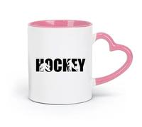 AYUEHBN Ceramics Coffee Cups with Handle Hockey Word Player Sports ation （11oz/320ml） Humorous Gift for Coffee Lovers, Work Besties, Coworkers & Friends Pink