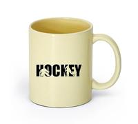 AYUEHBN Ceramics Coffee Cups with Handle Hockey Word Player Sports ation （11oz/320ml） Humorous Gift for Coffee Lovers, Work Besties, Coworkers & Friends Beige