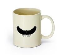 AYUEHBN Ceramics Coffee Cups with Handle Mouse Owl Predator Bird Feathers Wings （11oz/320ml） Ceramic Coffee Mug for Cappuccino Tea, Milk, Light Yellow