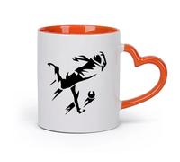 AYUEHBN Ceramics Coffee Cups with Handle Sport Bowling Throw Game Player （11oz/320ml） Coffee, Tea, Latte, Milk, Cocoa, Juice and Other Hot Drinks Orange