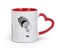 AYUEHBN Ceramics Coffee & Hot Drinks Beautiful Girl Ethnic Décor Africa African Woman （11oz/320ml） for Tea, Hot Chocolate Red
