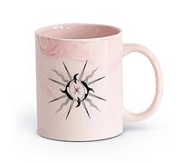 AYUEHBN Ceramics Coffee & Hot Drinks Fish Dolphins Pattern Ornament Sea Animals （11oz/320ml） Cappuccino, Latte Macchiato, Tea, Espresso Marble Pink