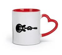 AYUEHBN Ceramics Coffee & Hot Drinks Guitar Musical Instrument Node Bass Strings （11oz/320ml） Stylish & Durable - Microwave & Dishwasher Safe Red