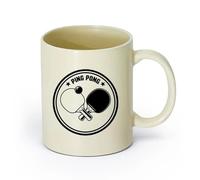 AYUEHBN Ceramics Coffee Milk Tea Ceramic Mugs Athlete Game Ping Pong Racket Sports （11oz/320ml） Stylish & Durable - Microwave & Dishwasher Safe Light Yellow