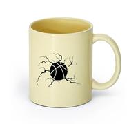 AYUEHBN Ceramics Coffee Milk Tea Ceramic Mugs Crack On The Basketball Game Ball Sport （11oz/320ml） for Espresso, Tea- Set Beige