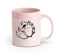 AYUEHBN Ceramics Coffee Milk Tea Ceramic Mugs Wicked Dog Pet Animal Collar Great （11oz/320ml） Dishwasher Microwave Safe,for Office and Home Marble Pink