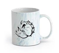 AYUEHBN Ceramics Coffee Milk Tea Ceramic Mugs Wicked Dog Pet Animal Collar Great （11oz/320ml） Dishwasher Microwave Safe,for Office and Home Marble Blue