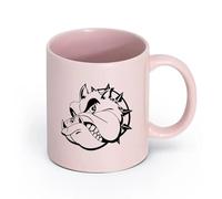 AYUEHBN Ceramics Coffee Milk Tea Ceramic Mugs Wicked Dog Pet Animal Collar Great （11oz/320ml） Dishwasher Microwave Safe,for Office and Home Pink