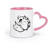 AYUEHBN Ceramics Coffee Milk Tea Ceramic Mugs Wicked Dog Pet Animal Collar Great （11oz/320ml） Dishwasher Microwave Safe,for Office and Home Pink