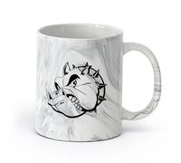 AYUEHBN Ceramics Coffee Milk Tea Ceramic Mugs Wicked Dog Pet Animal Collar Great （11oz/320ml） Dishwasher Microwave Safe,for Office and Home Marble Black