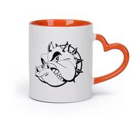 AYUEHBN Ceramics Coffee Milk Tea Ceramic Mugs Wicked Dog Pet Animal Collar Great （11oz/320ml） Dishwasher Microwave Safe,for Office and Home Orange