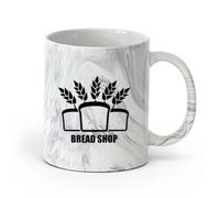 AYUEHBN Ceramics Coffee Mug Bakehouse Bread Shop Bakery Oven Baking Products （11oz/320ml） Humorous Gift for Coffee Lovers, Work Besties, Coworkers & Friends Marble Black