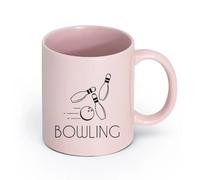 AYUEHBN Ceramics Coffee Mug Bowling Sport Game Ball Entertainment Leisure （11oz/320ml） for Coffee, Soup, Tea, Milk, Latte, hot Cocoa, Ladies, Men Pink